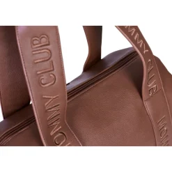 Sac à langer mommy club signature simili cuir marron foncé
