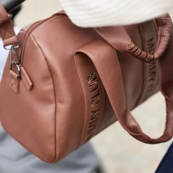 Sac à langer mommy club signature simili cuir marron foncé