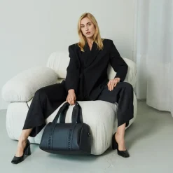 Sac à langer mommy club signature simili cuir noir
