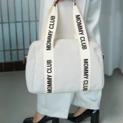 Sac à langer mommy club signature canvas écru