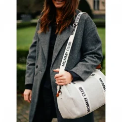 Sac à langer mommy club signature canvas écru