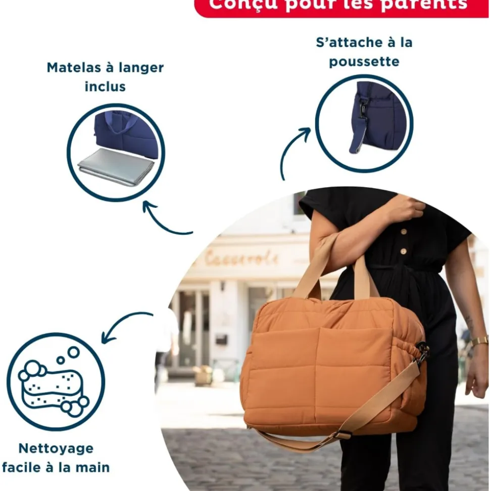 Sac à langer pluméa bleu nuit
