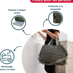 Sac à langer pluméa vert kaki