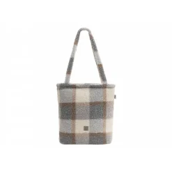Sac à langer shopper bouclette carreaux