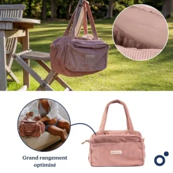 Sac à langer velours côtelé fluffy corduroy corail