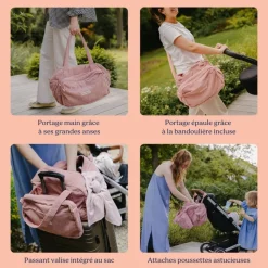 Sac à langer velours côtelé fluffy corduroy corail