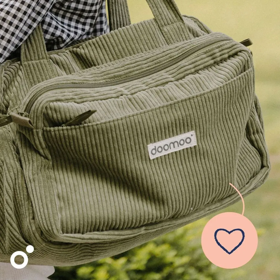 Sac à langer velours côtelé fluffy corduroy kaki