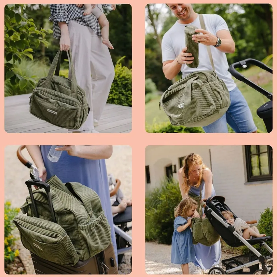 Sac à langer velours côtelé fluffy corduroy kaki