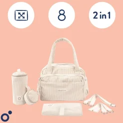 Sac à langer velours côtelé fluffy corduroy beige