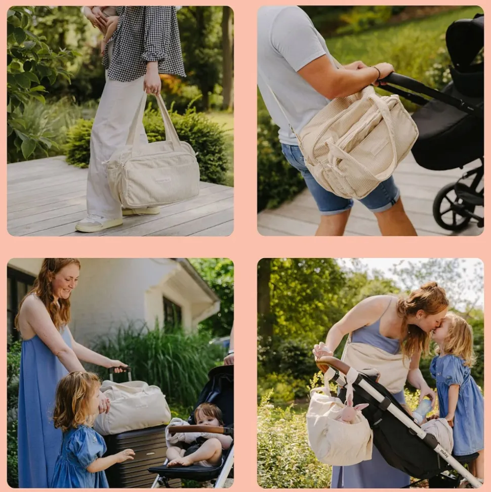 Sac à langer velours côtelé fluffy corduroy beige