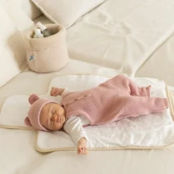 Salopette maille vieux rose 1-3 mois