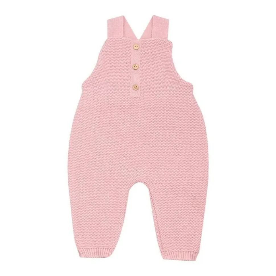 Salopette maille vieux rose 1-3 mois