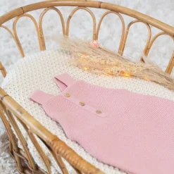 Salopette maille vieux rose 1-3 mois