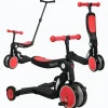 Scootizz, draisienne évolutive 5 en 1 avec barre de poussée adulte rouge