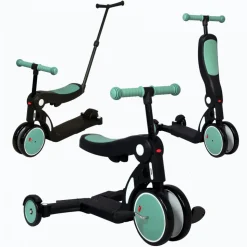 Scootizz,draisienne évolutive 5 en 1 avec barre de poussée adulte verte