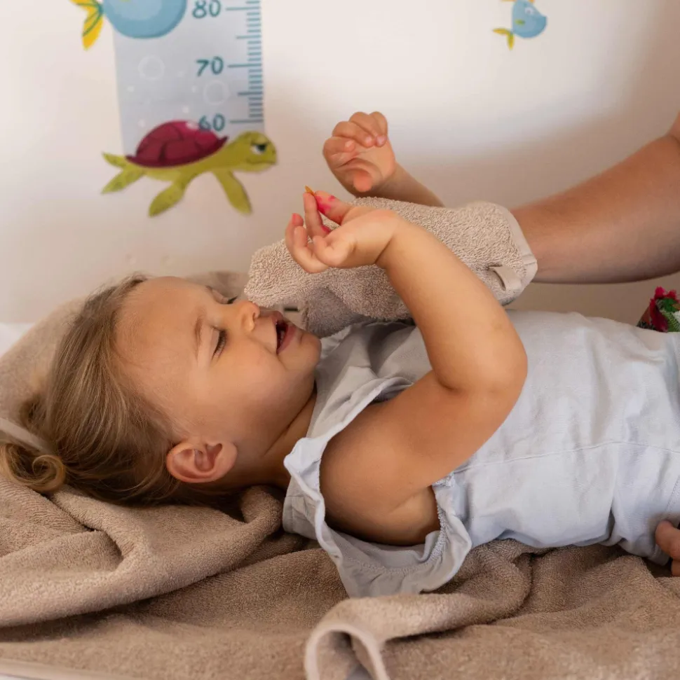Serviette de bain bébé sable 70x140 cm