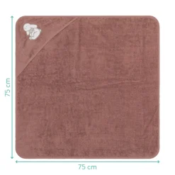 Serviette de bain à capuche 75x75 cm, rose lapin