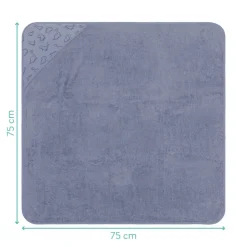 Serviette de bain enfant à capuche 75x75 cm, bleu dinosaure