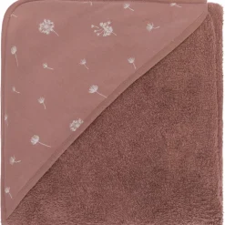 Serviette de bain enfant à capuche 75x75 cm, rose pissenlit