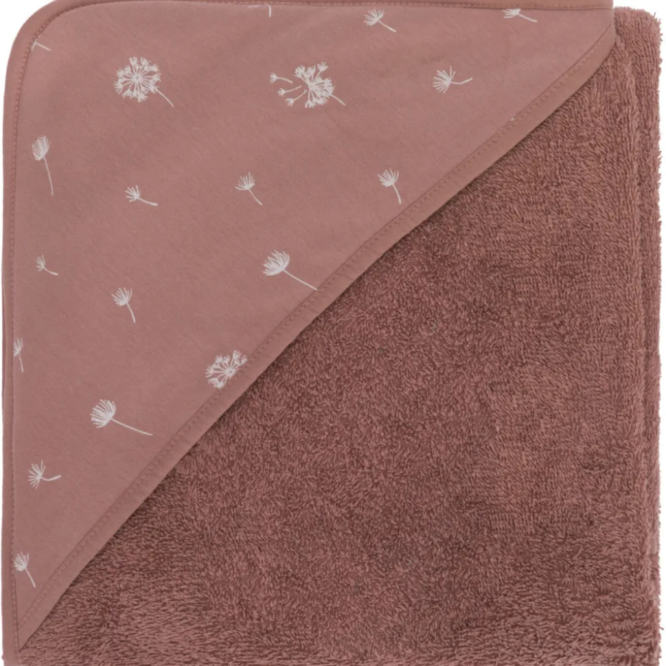 Serviette de bain enfant à capuche 75x75 cm, rose pissenlit