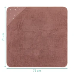 Serviette de bain enfant à capuche 75x75 cm, rose pissenlit