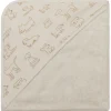 Serviette de bain enfant à capuche 75x75 cm, chien beige