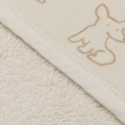Serviette de bain enfant à capuche 75x75 cm, chien beige