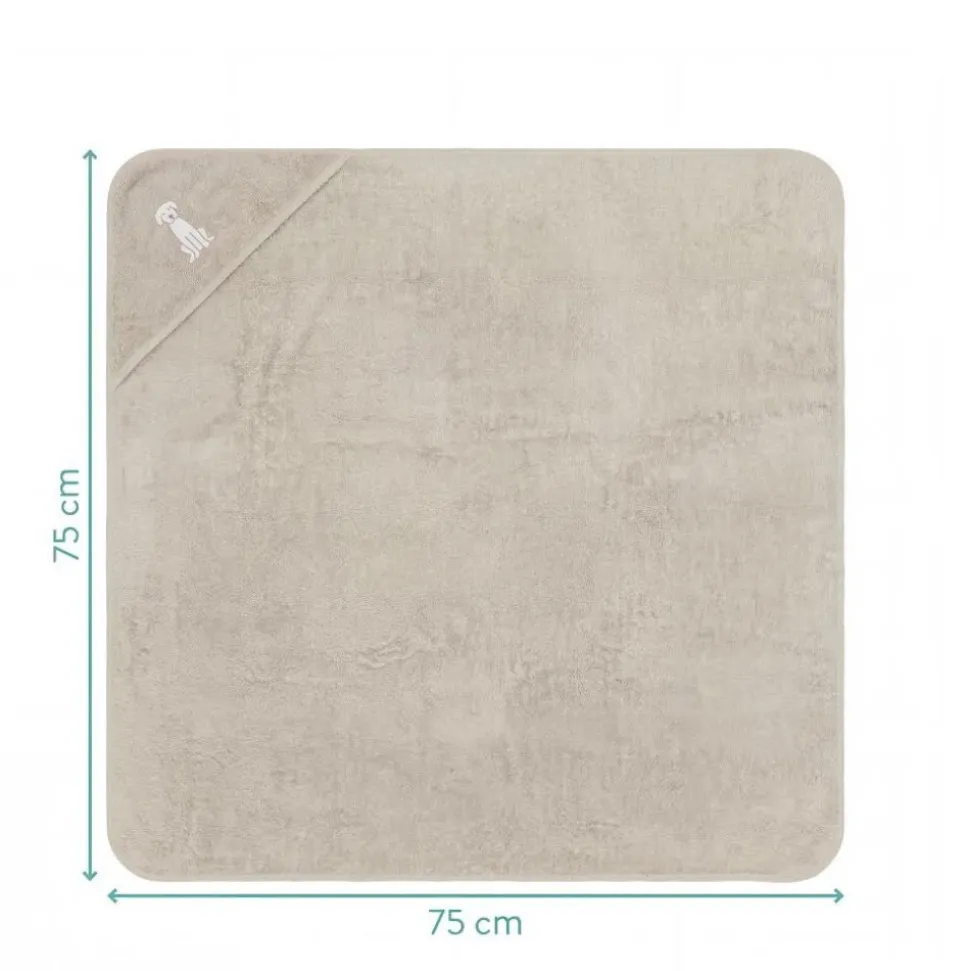 Serviette de bain enfant à capuche 75x75 cm, bello beige