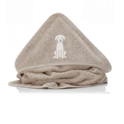 Serviette de bain enfant à capuche 75x75 cm, bello beige