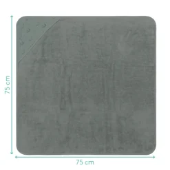 Serviette de bain enfant à capuche 75x75 cm, vert baleine