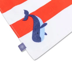 Serviette de plage coton 135 x 65 cm - baleine rouge