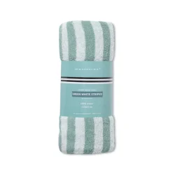 Serviette de plage coton 135 x 65 cm - rayures vertes