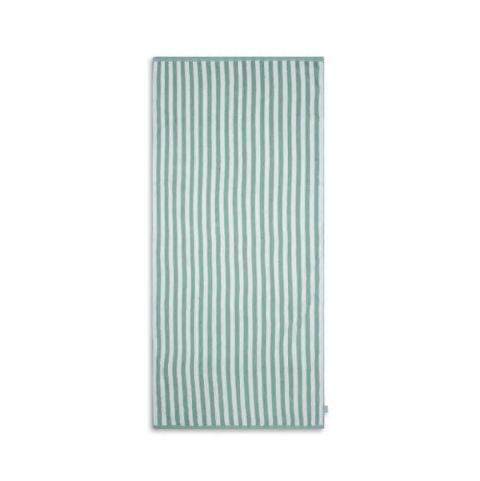 Serviette de plage coton 135 x 65 cm - rayures vertes