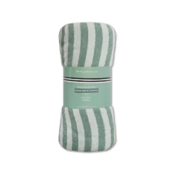 Serviette de plage coton 180 x 90 cm - rayures vertes