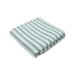 Serviette de plage coton 180 x 90 cm - rayures vertes