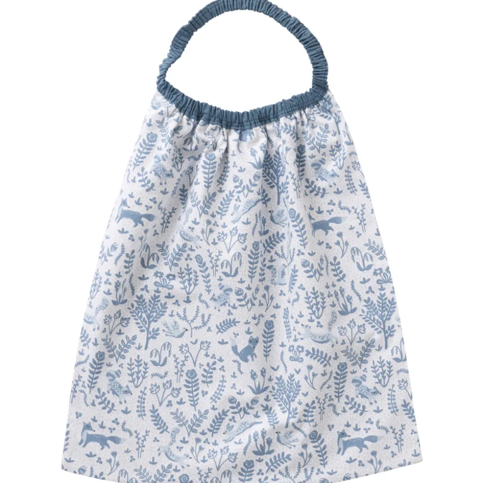 Serviette enfant popeline imprimée forêt/bleu