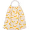 Serviette élastique enfant double gaze de coton bananes/ ivoire