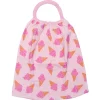 Serviette élastique enfant en double gaze de coton cornets de glace/ blush