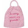 Serviette élastique enfant gaze de coton comme une grande rayé vieux rose