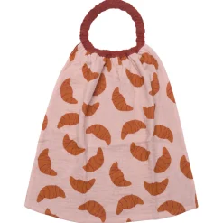 Serviette élastique enfant gaze de coton croissants / verso toffee