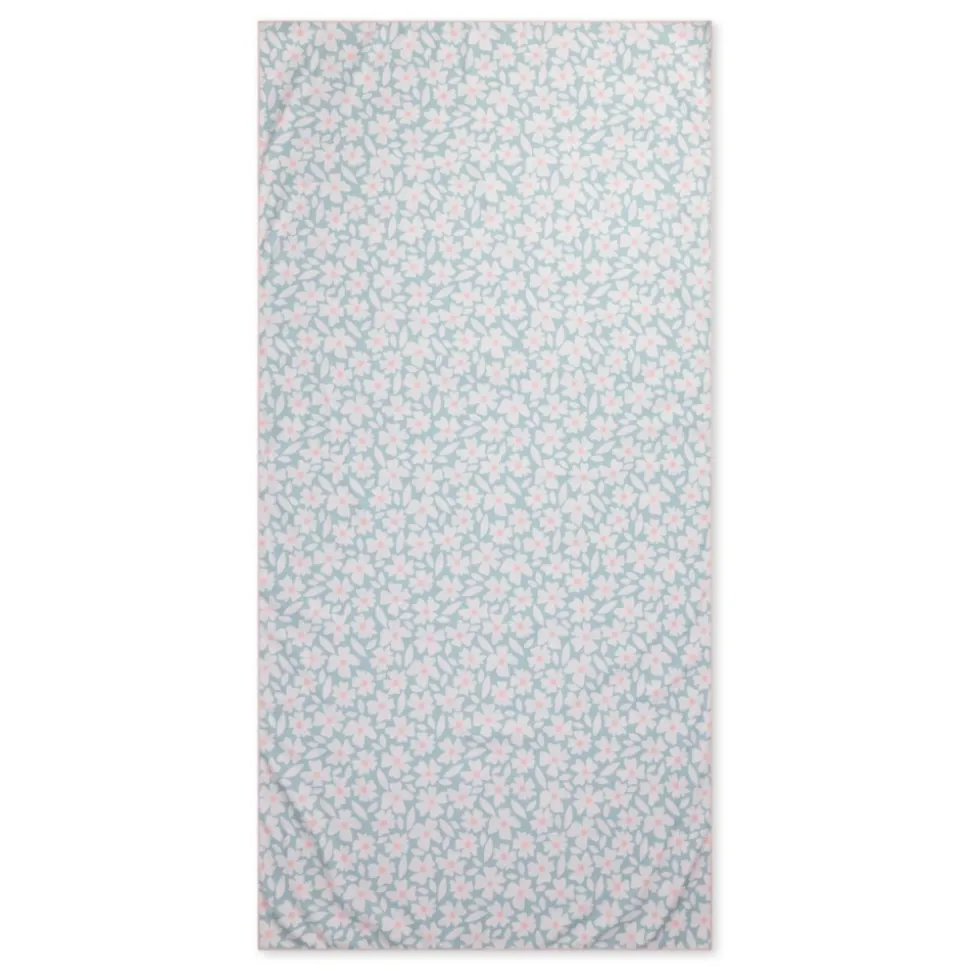 Serviette microfibre 180x90 cm - fleurs vertes