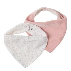 Set 2 bavoir/bandana doublés éponge alice et pomme