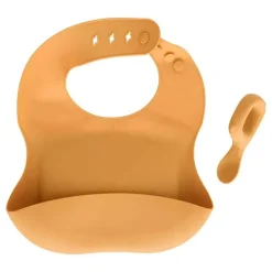 Set bavoir et cuillère yum - ocre
