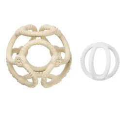 Set de 2 balles en silicone argile et blanc
