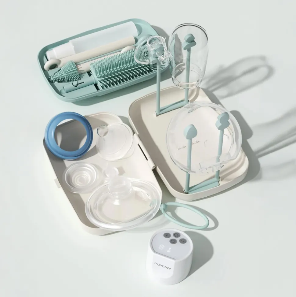Set de brosses de nettoyage pour biberons avec égouttoir de voyage