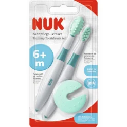 Set de brosses à dents vert et blanc