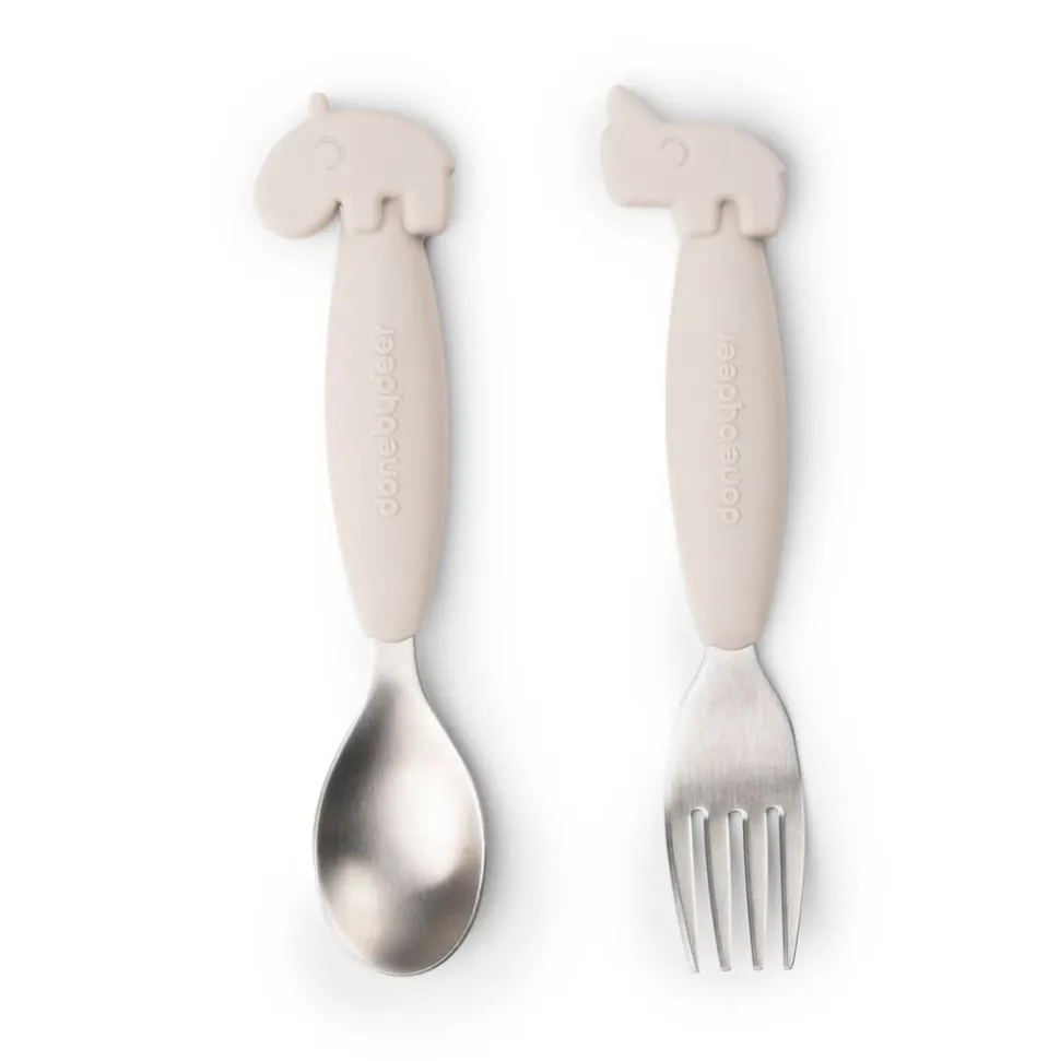 Set de 2 couverts easy-grip deer friends sable