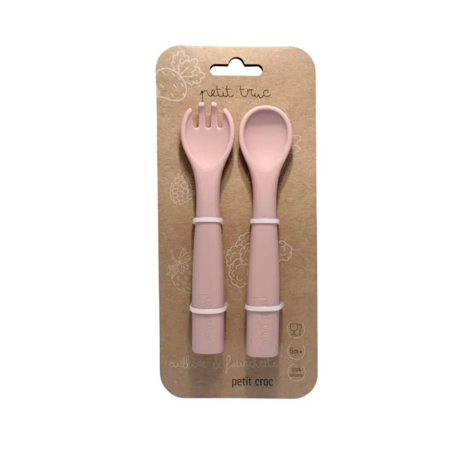 Set de 2 couverts petit croc litchi