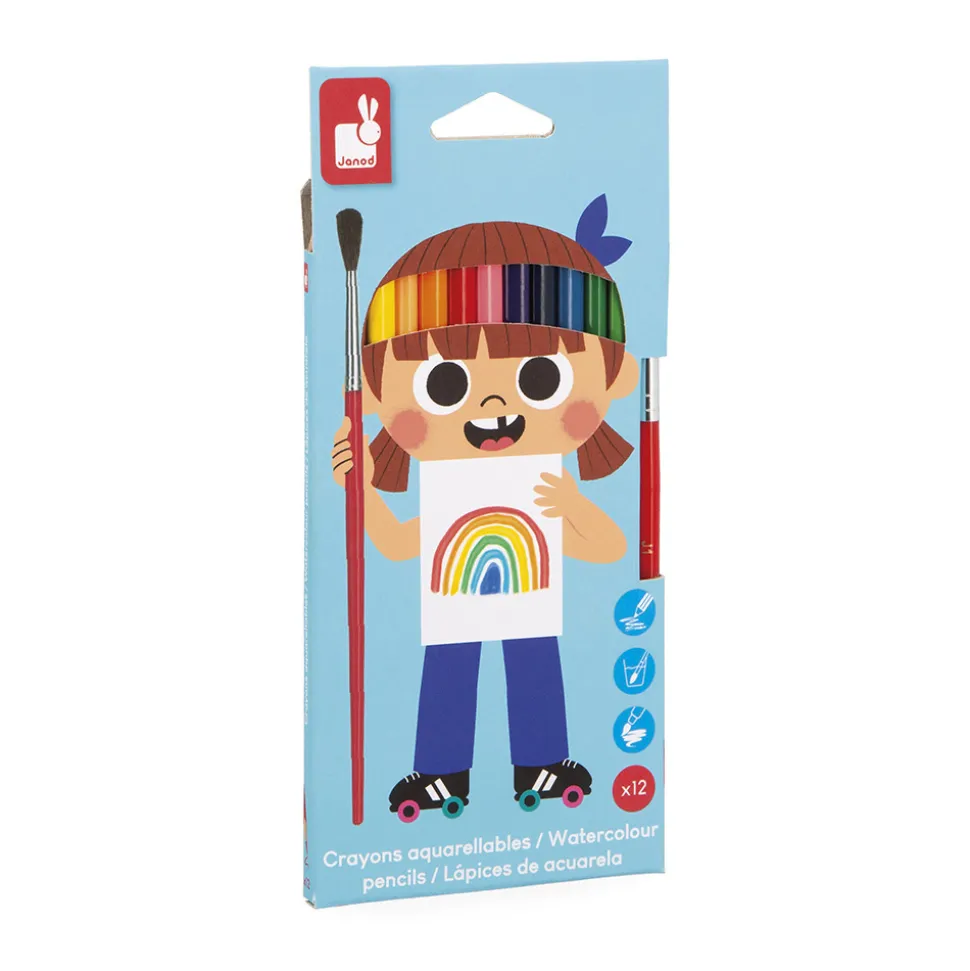 Set de 12 crayons de couleurs aquarellables