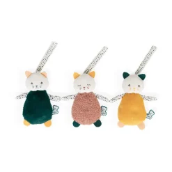 Set de 3 doudous sensoriels chat